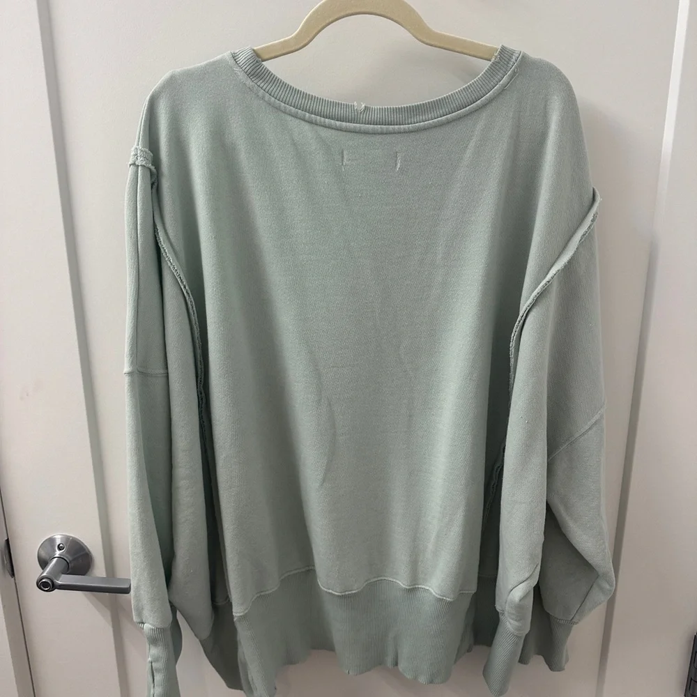 Free People We The Free Camden Sweatshirt Mint Green - Picture 1 of 5